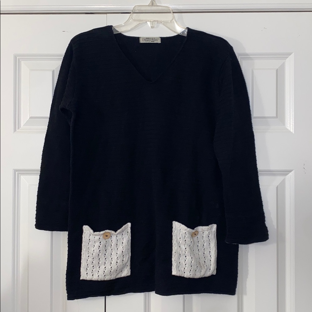 Margaret Winters Black Sweater With Pockets